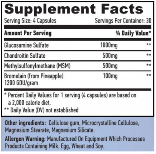 Haya Labs Glucosamine Chondroitin & MSM Complex 76784589 фото