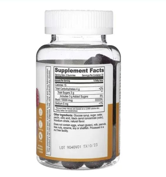 Biotin 10,000 mcg - 60 gummies 56743546 фото