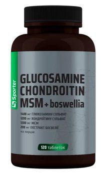 Sporter Glucosamine Chondritin MSM + Boswellia - 120 таб 34854324589 фото