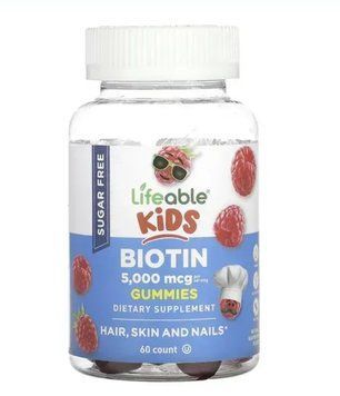 Biotin 5,000mcg Kids Sugar Free - 60 gummies 65553433465 фото