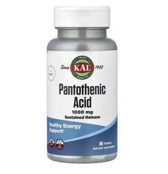 Pantothenic Acid Sustained Release 1000mg - 50 tabs 87654345 фото