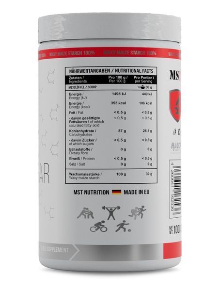 MST&reg; WAXY MAIZE Zero sugar Вуглеводи з воскової кукурудзи БЕЗ ЦУКРУ 1000 грамів 789876547 фото