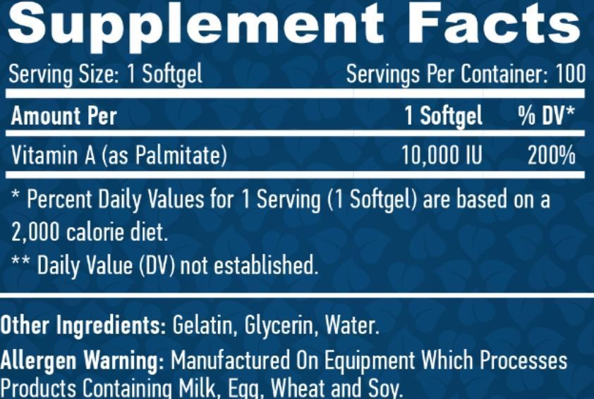 Haya Labs Vitamin A 10,000 IU - 100 софт гель 15385746 фото