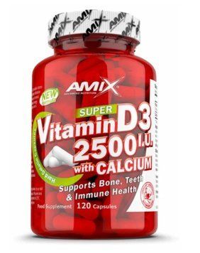 Amix Super Vitamin D3 2500 I.U. with Calcium 250 мг - 120 капс 2718394 фото