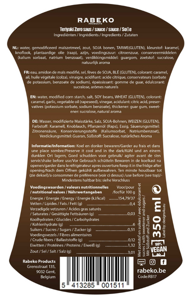 Rabeko Соус без цукру Sauce Zero - Теріякі 348767523 фото