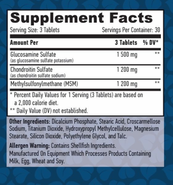 Haya Labs Ultimate Glucosamine Chondroitin & MSM - 90 таб 4092834 фото