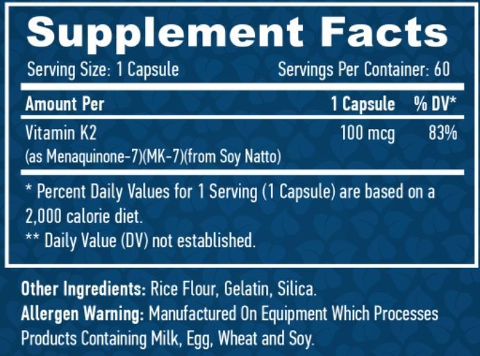 Haya Labs Vitamin K2-Mk7 100 мкг - 60 капс 0579536 фото