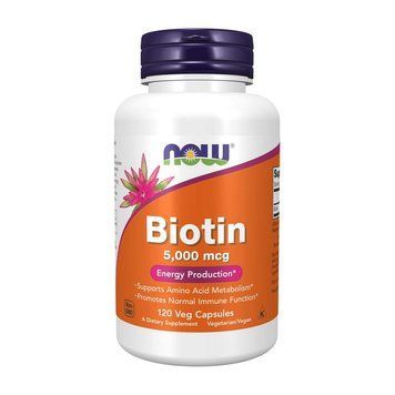 NOW Biotin 5,000 mcg (120 veg caps) 000011170 фото