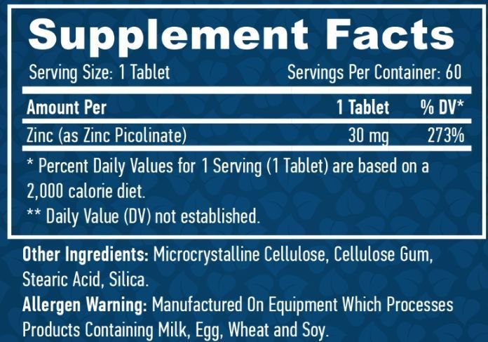 Haya Labs Zinc Picolinate 30 мг - 60 таб 654523567 фото