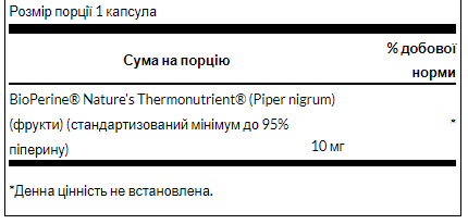 Bioperine 10 mg - 60caps 2022-10-0204 фото