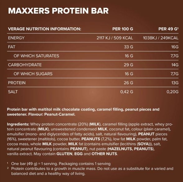 IronMaxx Батончик Maxxers - 49 г - арахіс-карамель 6479633 фото
