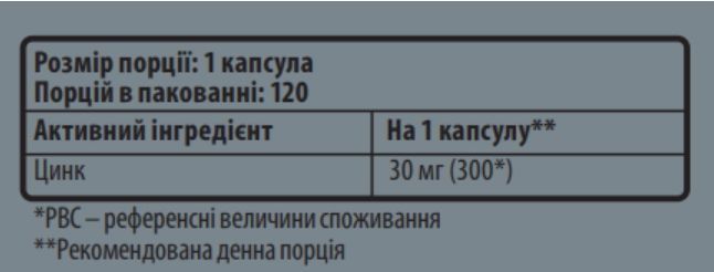 Sporter Zinc 30 citrate plus - 120 капс 756454657689 фото