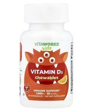 VitaWorks Kids Vitamin D - 120 chewables 45676477 фото