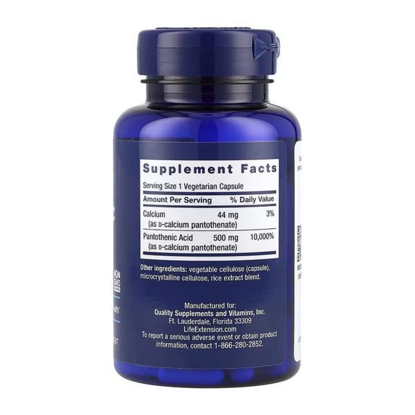 Pantothenic Acid 500 mg - 100 vcaps 2023-10-5133 фото