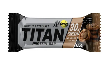 Протеїновий батончик TITAN Bar Creamy cookies, БЕЗ ЦУКРУ 85г 35% 766565454565 фото