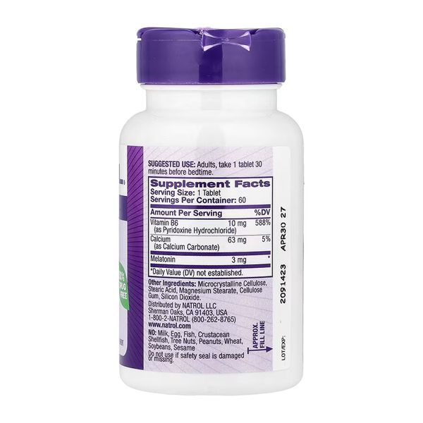 Melatonin 3mg - 60 tabs 100-59-0583370-20 фото