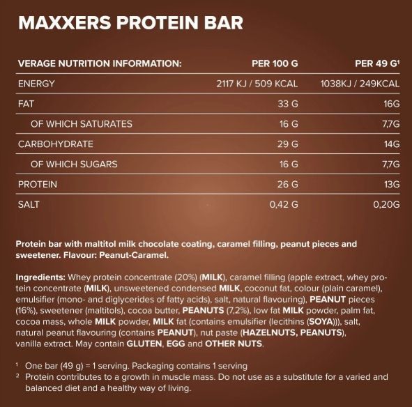 IronMaxx Батончик Maxxers - 49 г - білий шоколад/арахіс-карамель 56576778 фото