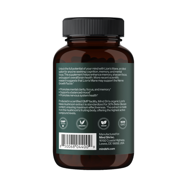 Lion's Mane Mushroom 1000 mg - 60 vegcaps 2023-10-3326 фото