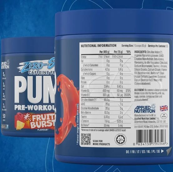 Applied Nutrition Pump Pre - Workout 3G Zero Stim 375 g 986546576 фото