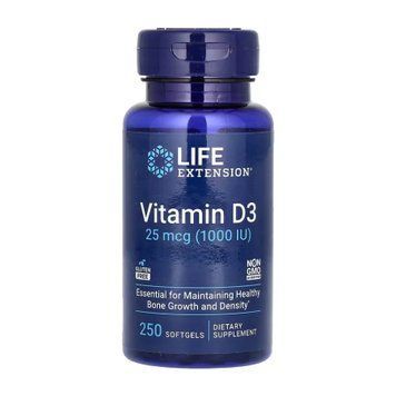 Vitamin D3 25 mcg (1000 IU) - 250 softgels 2023-10-5143 фото