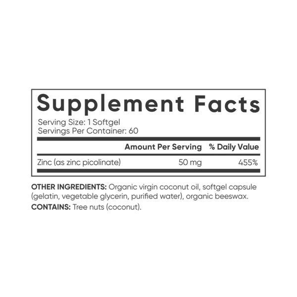 Zinc Picolinate 30mg - 90 softgels 2023-10-4404 фото