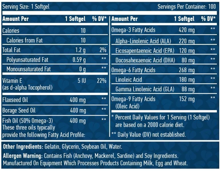 Haya Labs Omega 3-6-9 - 100 софт гель 16588563 фото