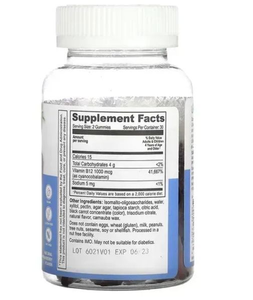 Vitamin B12 Kids Sugar Free - 60 gummies 6483492637 фото