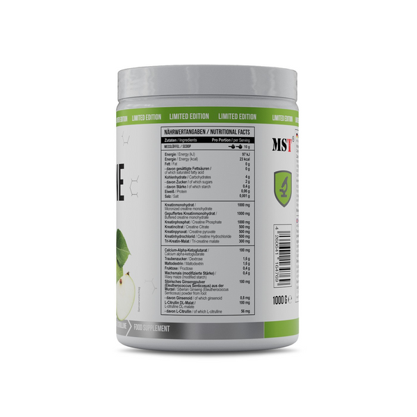 MST&reg; Creatine Kick 7in1 Зелене яблуко 100 порцій 1000 грамів 2663325 фото