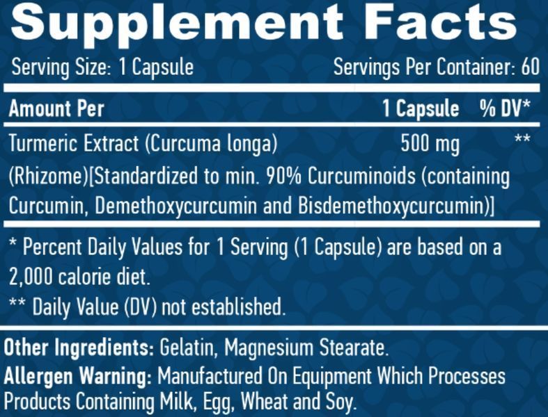 Haya Labs Curcumin /Turmeric Extract/ 500 мг - 60 капс 5683497 фото