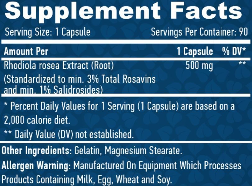 Haya Labs Rhodiola Rosea Extract 500 мг - 90 капс 898565787 фото