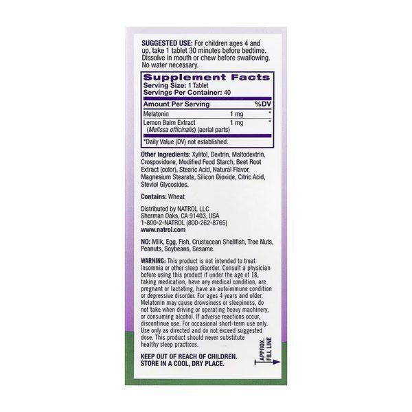 Kids Melatonin 1mg - 40 tabs 2023-10-6213 фото