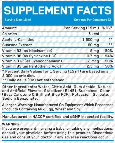 Everbuild Nutrition Liquid Acetyl L-Carnitine + Guarana - 495 мл - лайм 6580326 фото