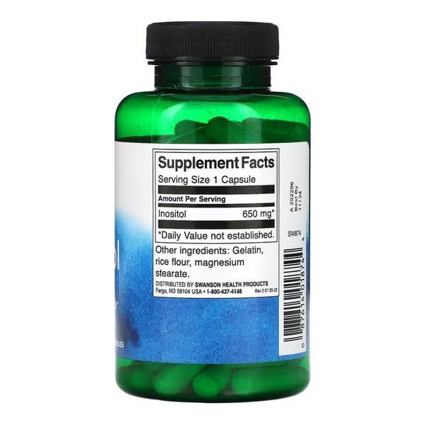 Inositol 650mg - 100 caps 2023-10-4072 фото