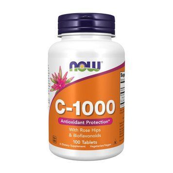 NOW C-1000 with rose hips & bioflavonoids (100 tab) 000009125 фото