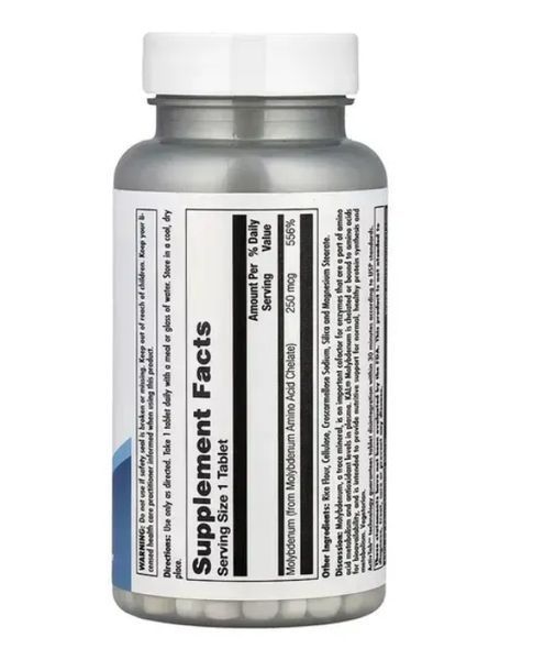 Molybdenum Amino Acid Chelate 250 mcg - 100 tabs 456786456 фото