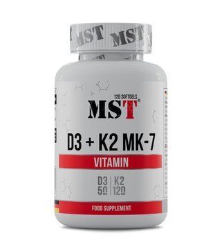 MST&reg; Vitamin D3+K2 MK-7 120 softgels 123445654 фото