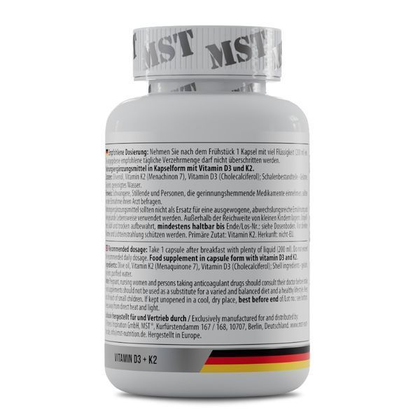 MST&reg; Vitamin D3+K2 MK-7 120 softgels 123445654 фото