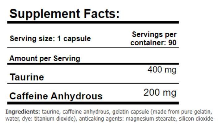 Amix Caffeine 200mg with Taurine - 90 капс 728734613 фото